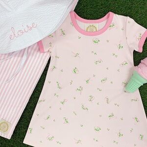 The Beaufort Bonnet Company Pink Dress with Green Accents